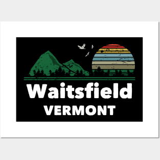 Mountain Sunset Flying Birds Outdoor Waitsfield Vermont Posters and Art